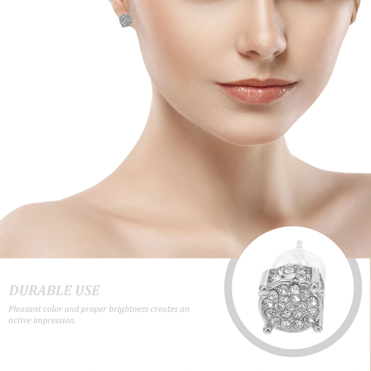 3 Pairs Zircon Earrings Zircon Ear Stud Simulated Diamond Ear Studs for Women