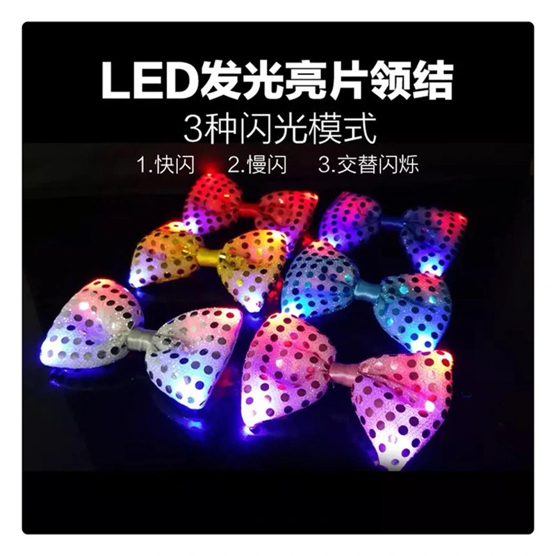 2pcs Luminous Bow Ties Festival Party Tie Decor Party Costume Accessory Festival Bow Tie Decor