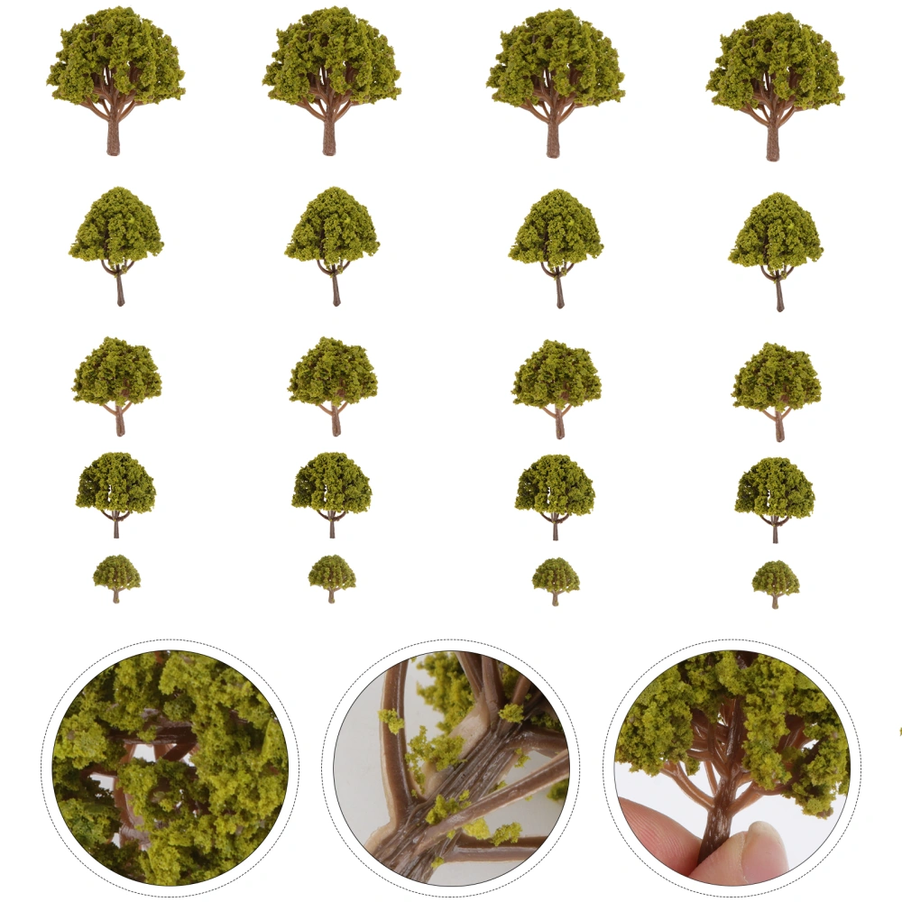 20pcs Model Scenery Landscape Trees Yellow Scenery Layout Props 3CM-8CM (Green)