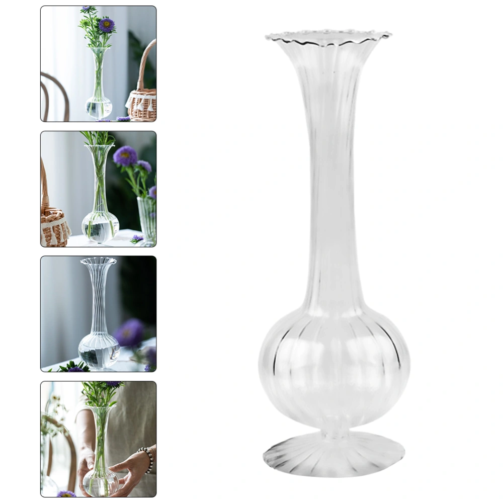 1Pc Glass Vase Flower Arrangement Hydroponic Flower Ornament (Transparent)