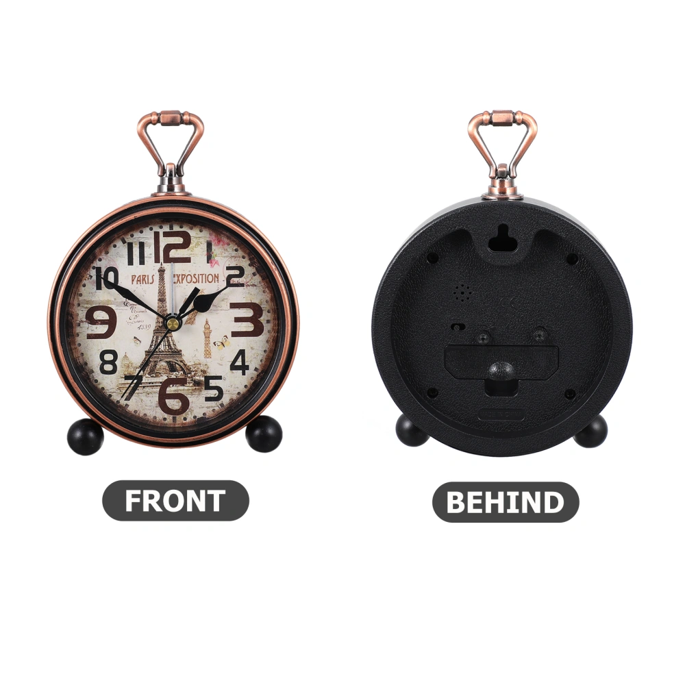 1pc Retro Style Desktop Alarm Clock Exquisite Decorative Clock Alarm Clock Decor