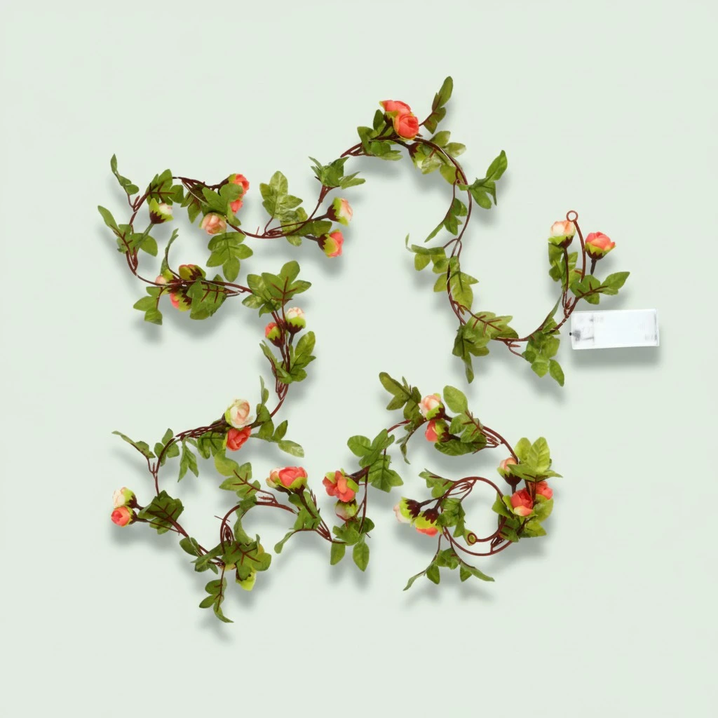 Rose Vine String Lights LED Copper Wire Lights Room Light with No Battery