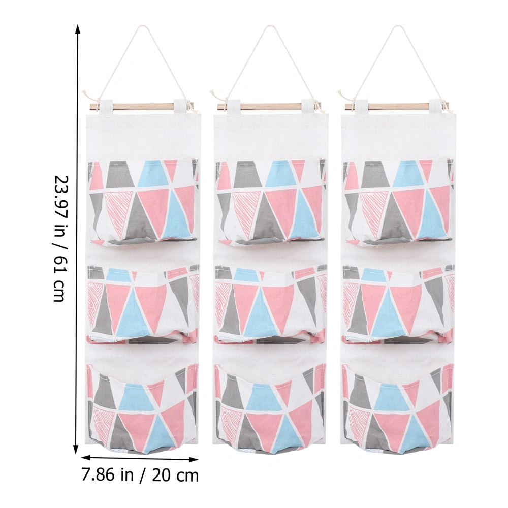 1 Set 3 Layers Waterproof Wall Hanging Storage Bags Home Bedroom Organizer