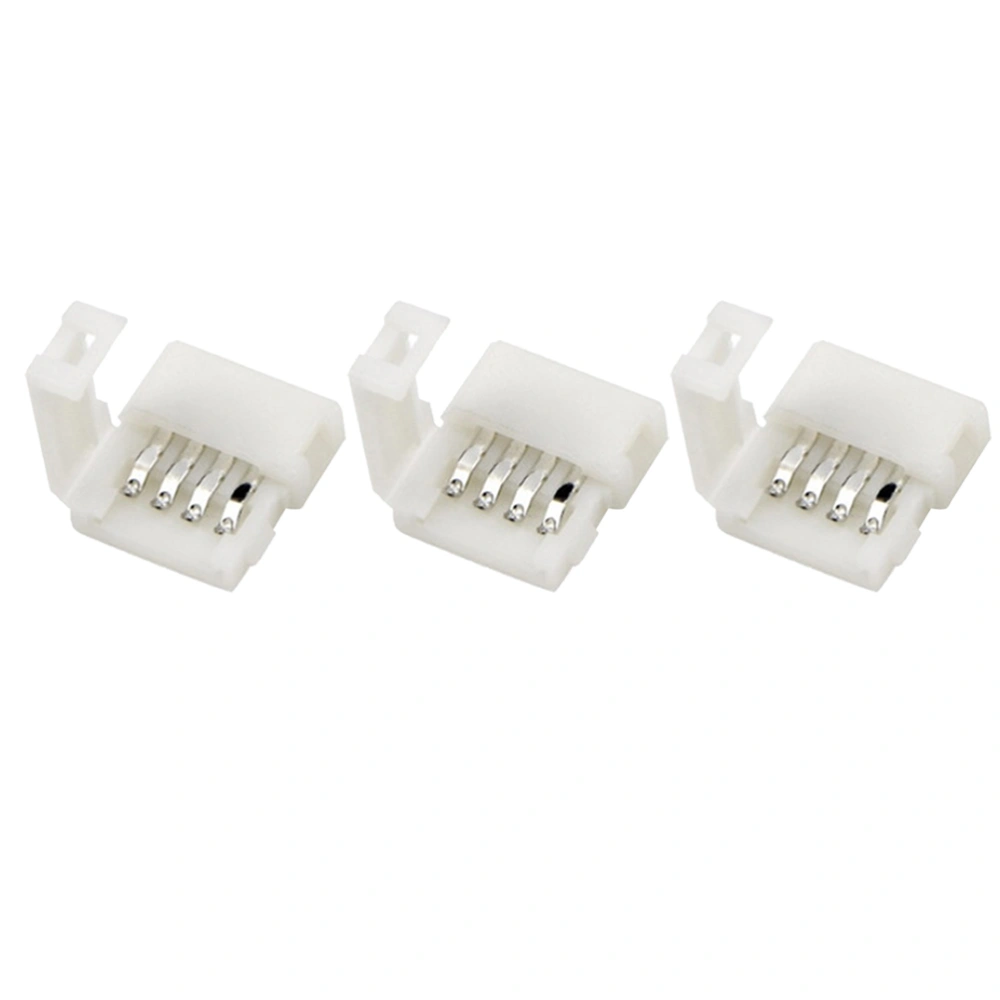 30pcs 5050 4 Pin RGB Corner Connector Corner Clips Buckle LED Strip Adapter Light Accessory (White)