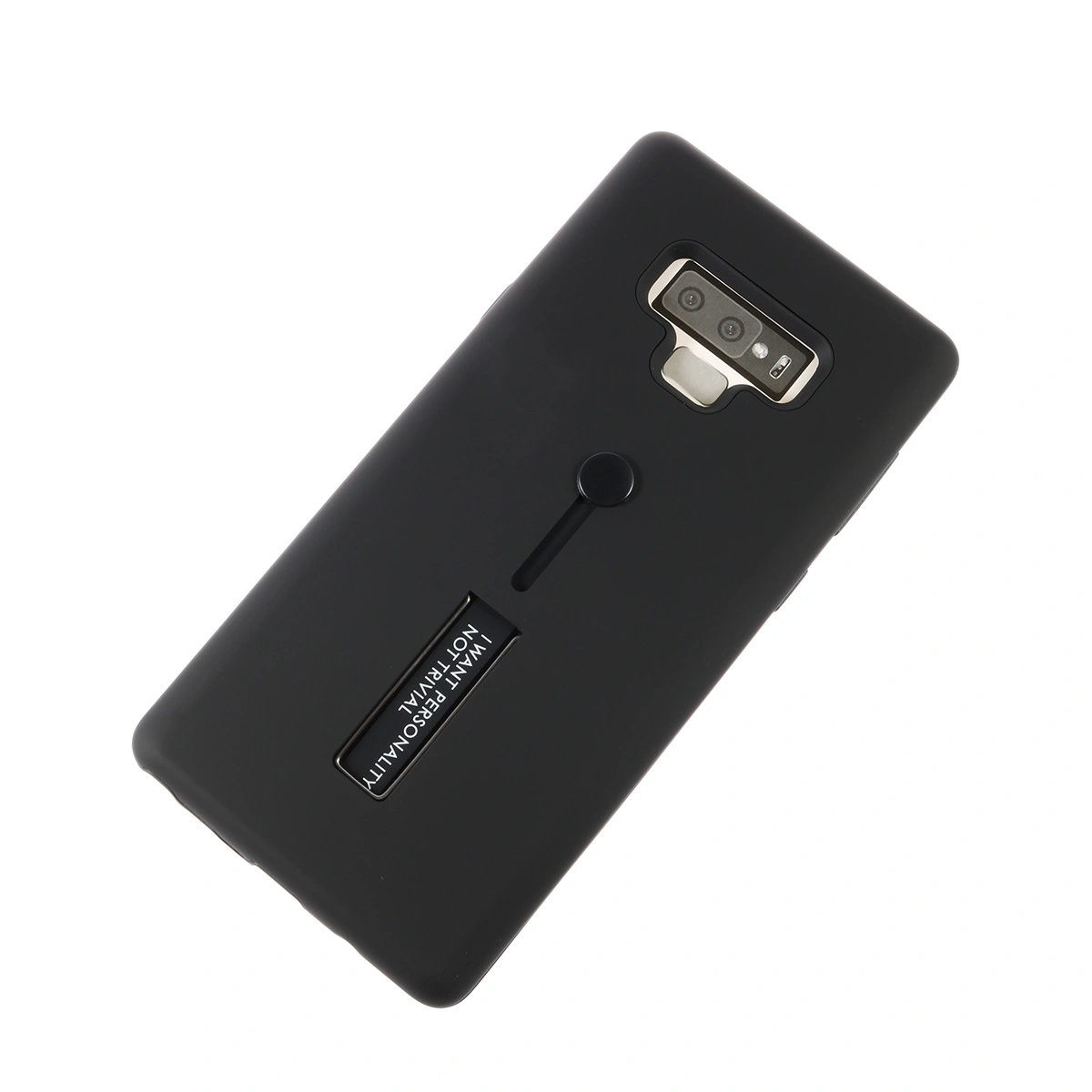 Phone Case Ring Bracket TPU and PC Drop-proof Scratch-resistant Protective Phone Shell for Galaxy Note 9 (Black)