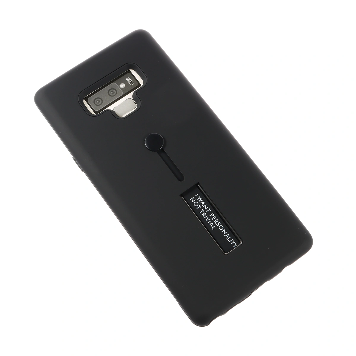 Phone Case Ring Bracket TPU and PC Drop-proof Scratch-resistant Protective Phone Shell for Galaxy Note 9 (Black)