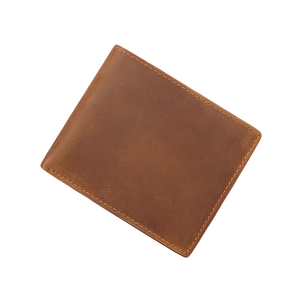 1pc RFID Vintage Cowhide Men Wallet Bifold Purse Versatile Cards Cash Wallet