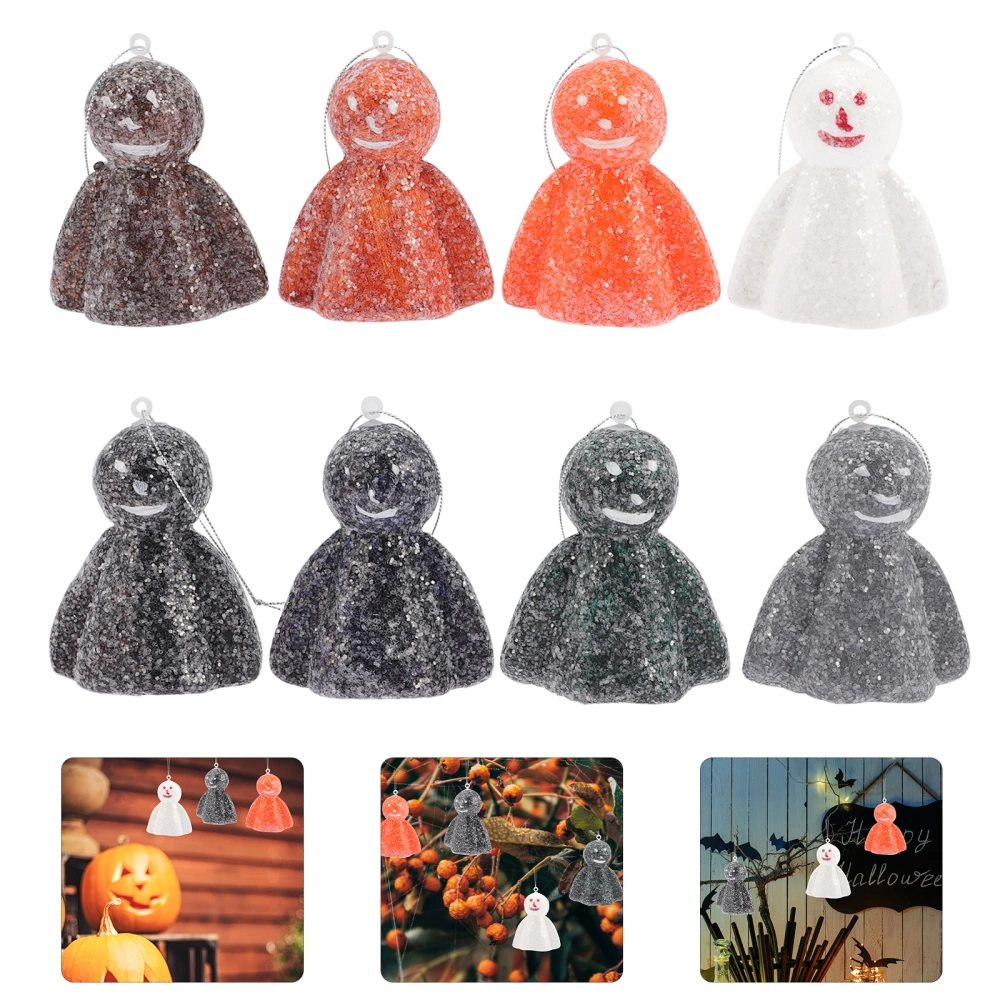 8pcs Halloween Hanging Ghost Ornament Foams Hanging Ghost Halloween Party Supplies