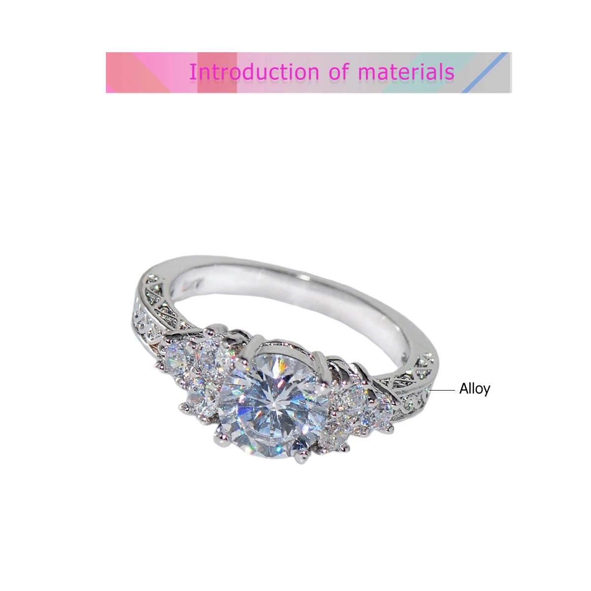 Wedding Ring Zircon Shining Beautiful Engagement Ring Gift Jewelry for Woman (Silver, Number 8)