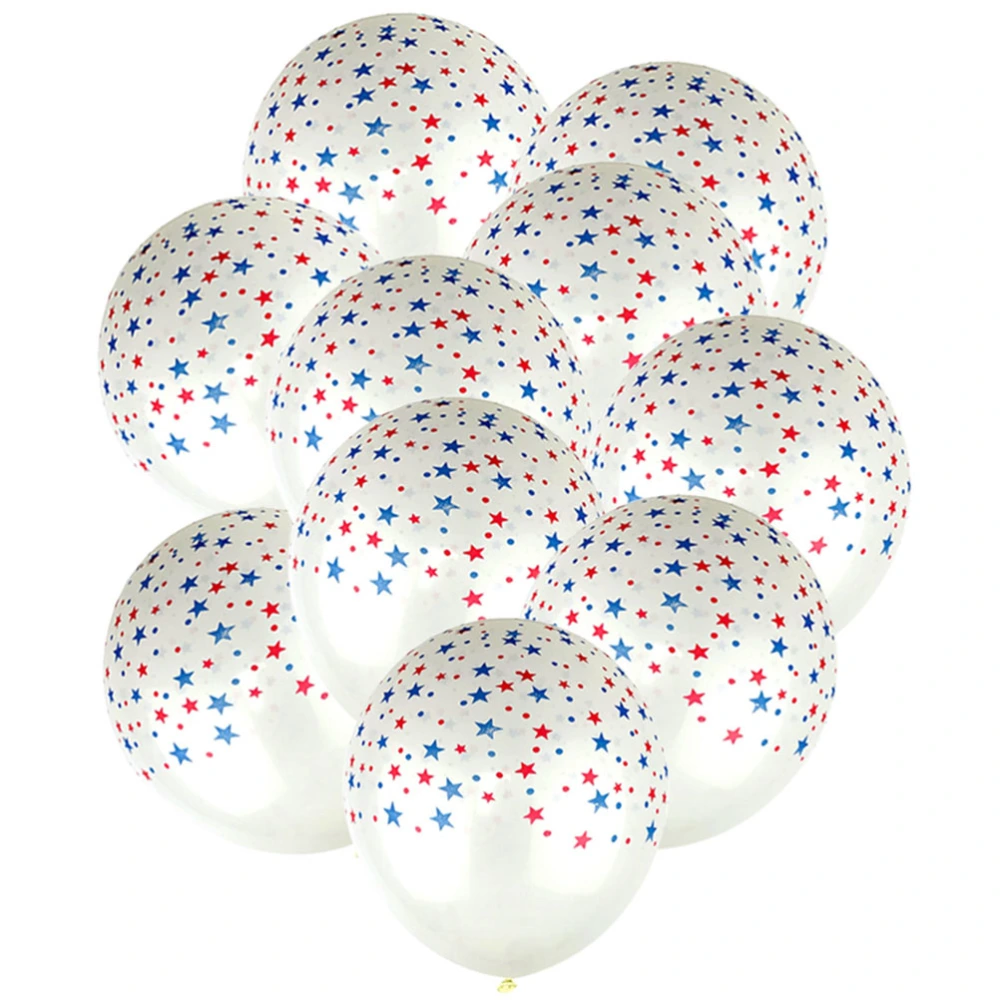 100Pcs 12 Inch Prints Latex Balloons American Independence Day Five-pointed Star Balloons Festival Party Favors Supplies Decorations