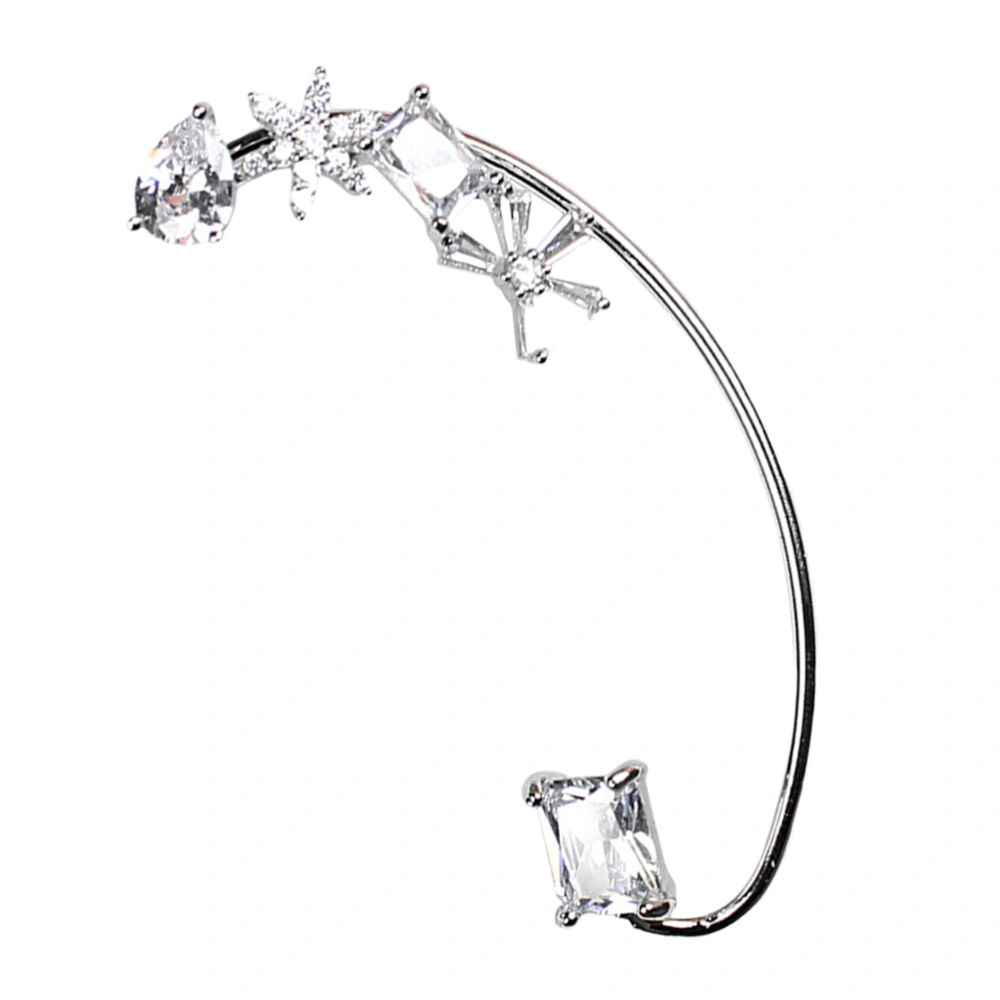 Crystal Snowflake Ear Cuff Zircon Ear Hook Earring Women Clothing Accessory