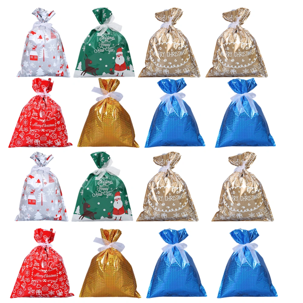 30 Sets of Christmas Gift Bags Wrapping Storage Pouch with Decorative Ribbons