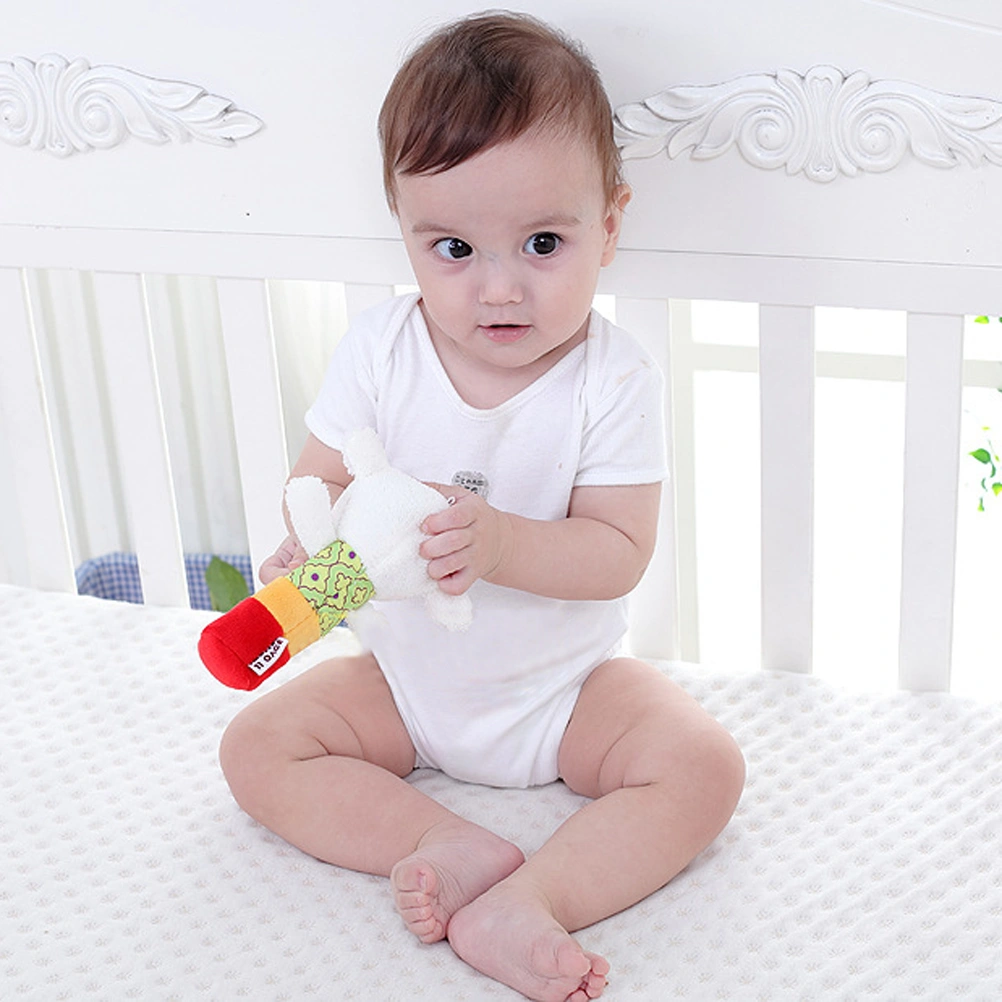 Animal Baby Hand Rattle Squeaker Developmental Educational Animal Rattles Infant Baby Toys (Yellow Fawn)