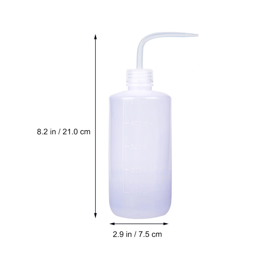 1 Set 2Pcs 250/ 500ml Safety Wash Bottles Plastic Squeeze Bottles (White)