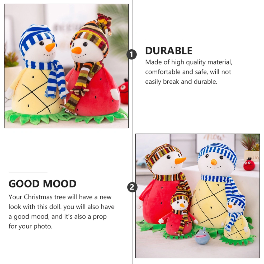 1pc Christmas Plush Fruit Snowman Doll Ornament Lovely Doll Decor (Pineapple)