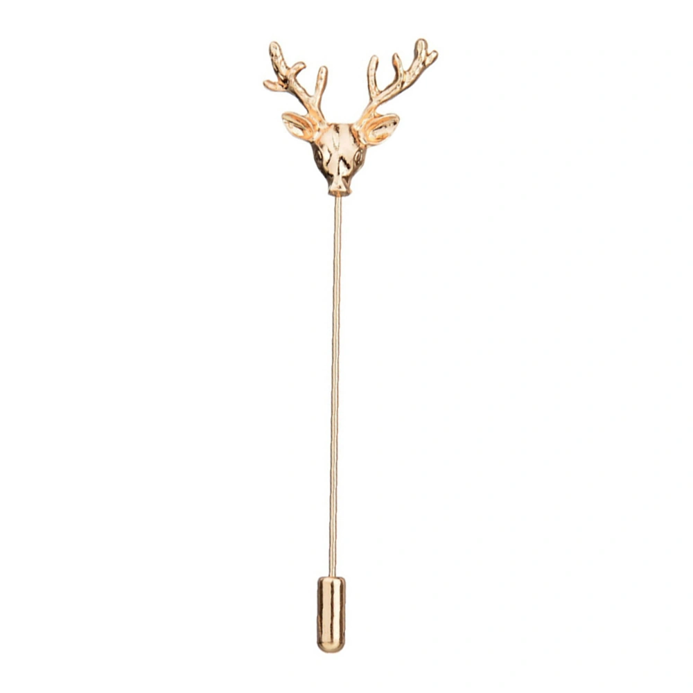 Deer Long Brooch for Women Men Vintage Suit Coat Jewelry Accessories (Gold)