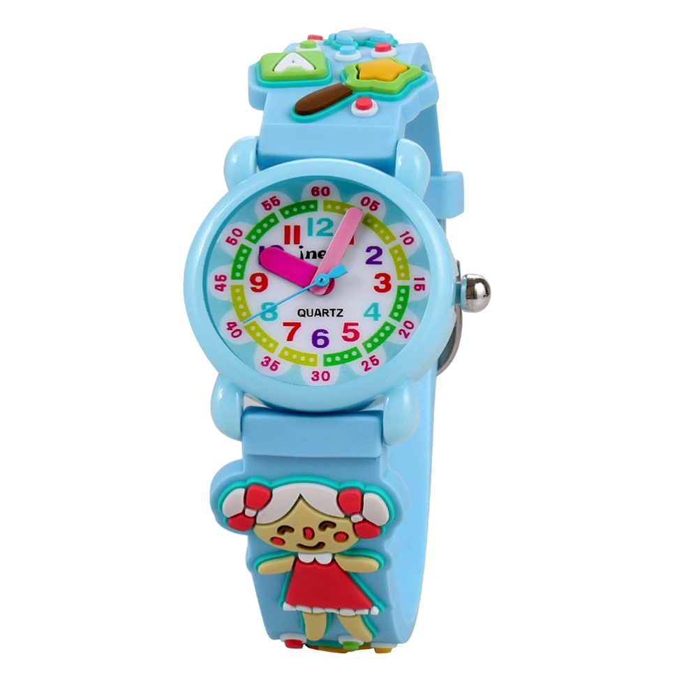 Kid's Watch 3D Cartoon Pattern Silicone Band Waterproof Quartz Wristwatch Gift Kids Children Boys Girls (Girl and Bunny, Sky Blue)