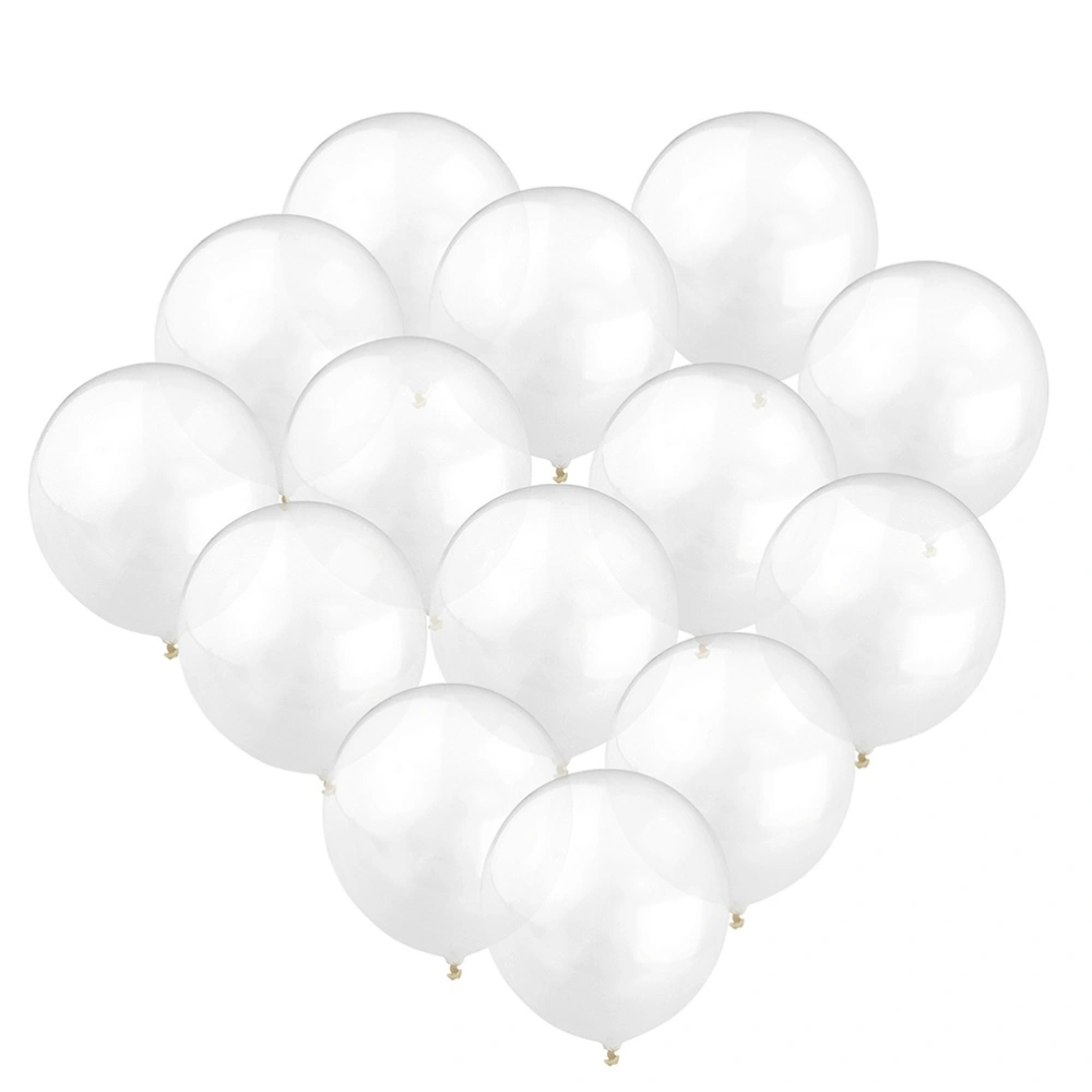 12pcs 12 " Thickened Bright Transparent Latex Balloons