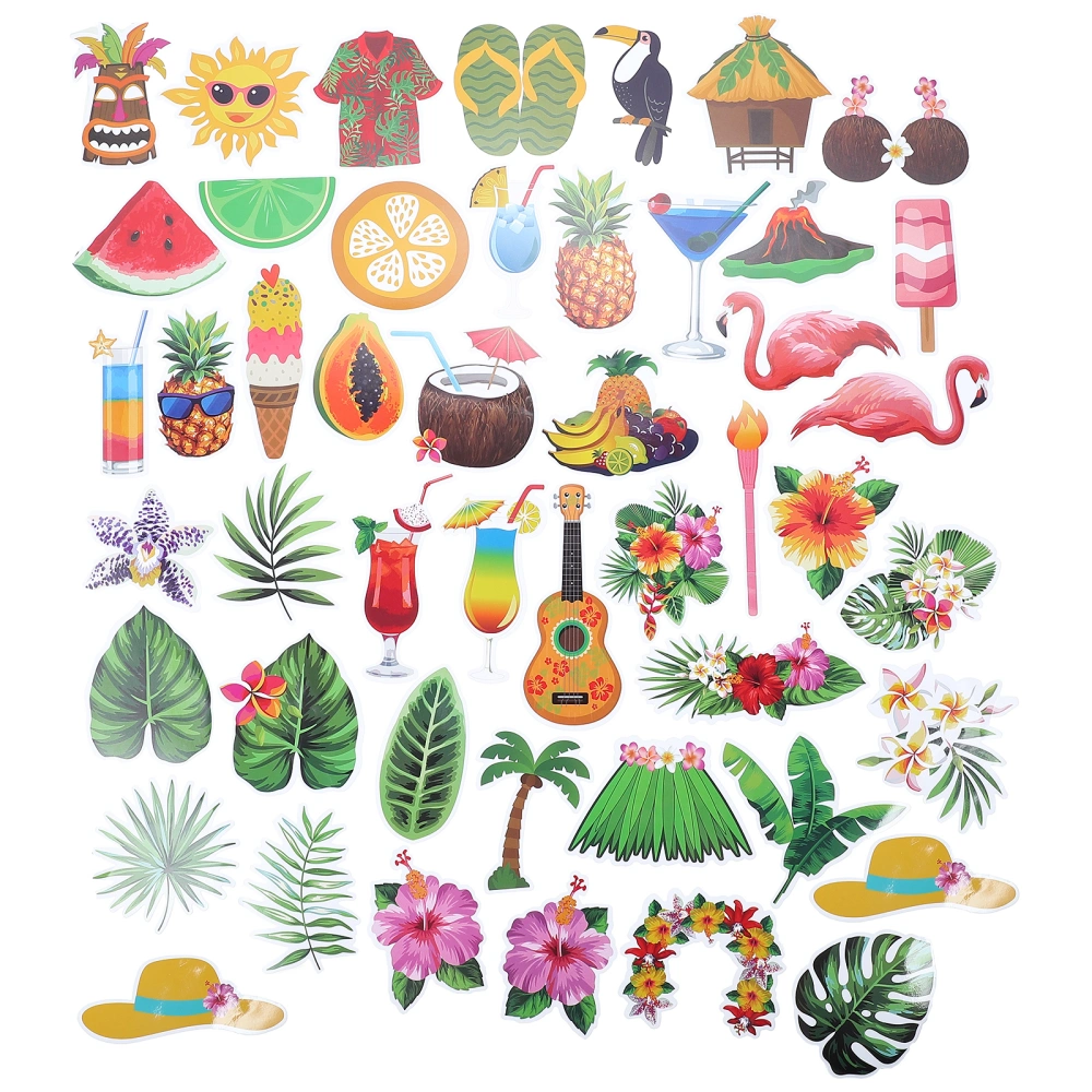 80Pcs Scrapbook Stickers Hawaii Style Journal Stickers Water Mug DIY Stationery Decals