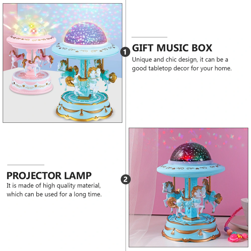 Projection Light Merry-go-round Music Box Projector Lamp Music Box for Kids