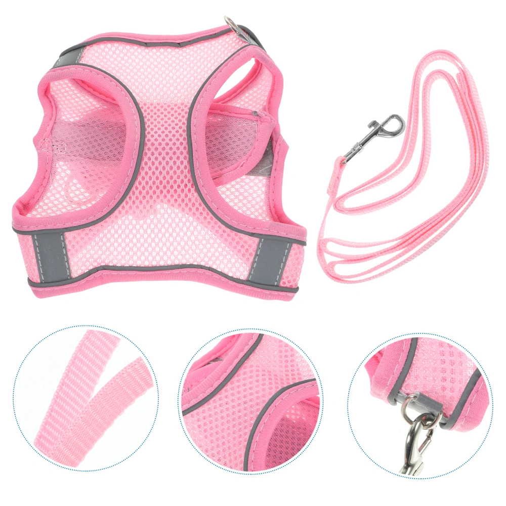 1 Set of Dog Harness with Leash Breathable Pet Harness Reflective Dog Harness