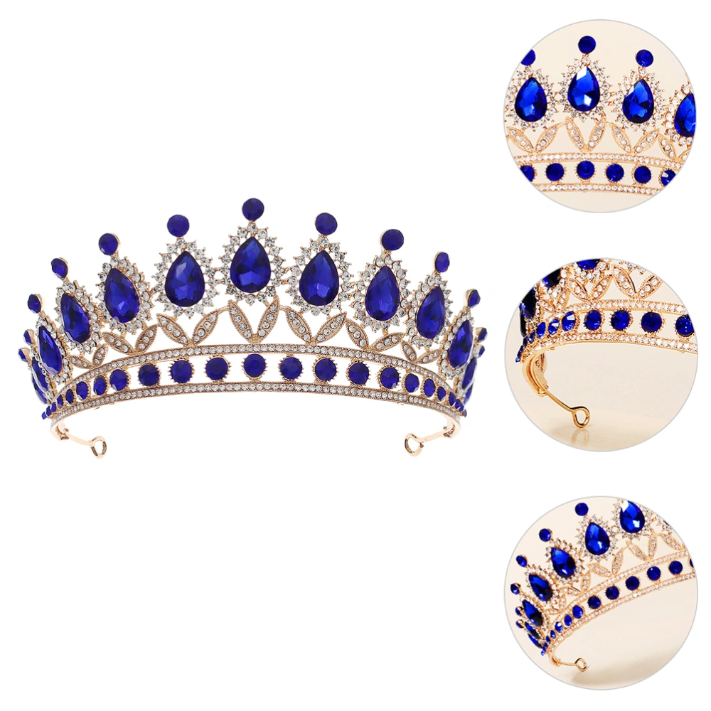 Wedding Rhinestone Crown Ornament Vintage Queen's Tiara for Women Hair Decor