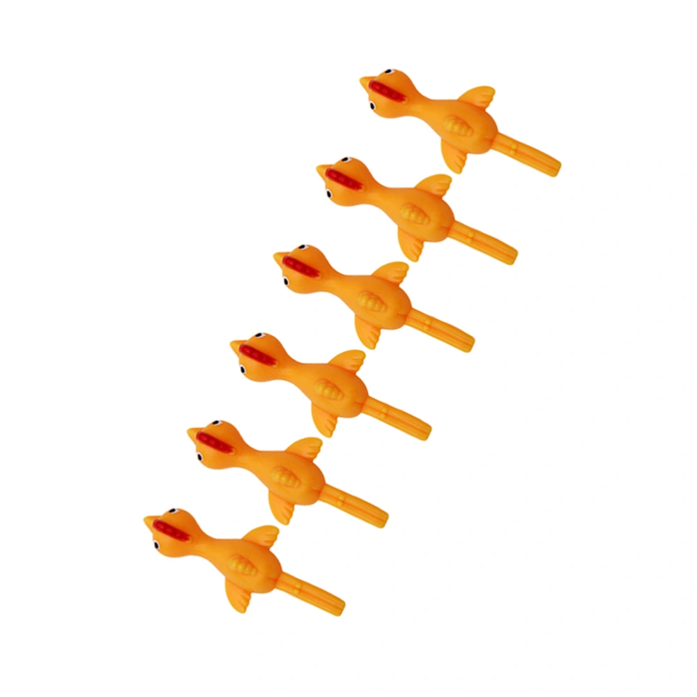 10pcs Catapult Chicken Toys Creative Flying Turkey Slingshot Tricky Toys Stretchy Funny Chickens Toys Easter Party Activity for Children Adults (Orange)