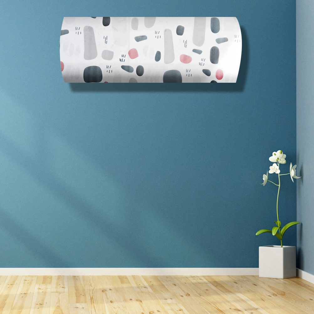 Air Conditioner Dust Cover Printed PEVA Cover Cleaning Protector for Wall Mounted Air Condition(Pattern 4)