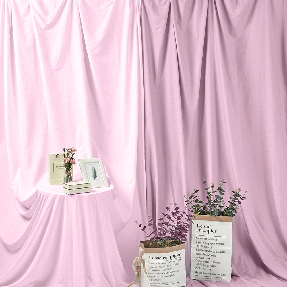 1PC Photo Background Cloth Pure Color Photography Backdrop Cloth No Reflective Photography Hanging Cloth Live Shooting Props Cloth Studio Accessory for Studio Store Home with 4PCS Hooks (Pink)