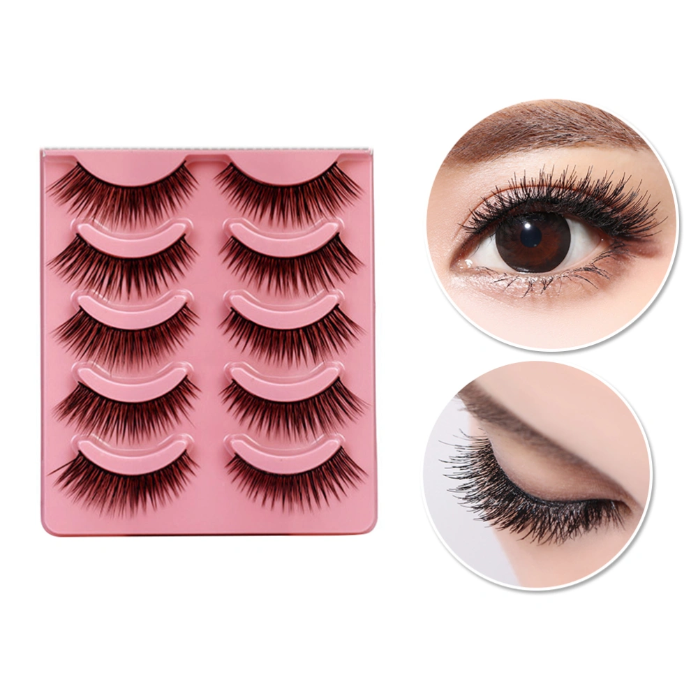 5 Pairs Natural 3D False Fake Eyelashes Long Thick Lashes Extension for Women Girls