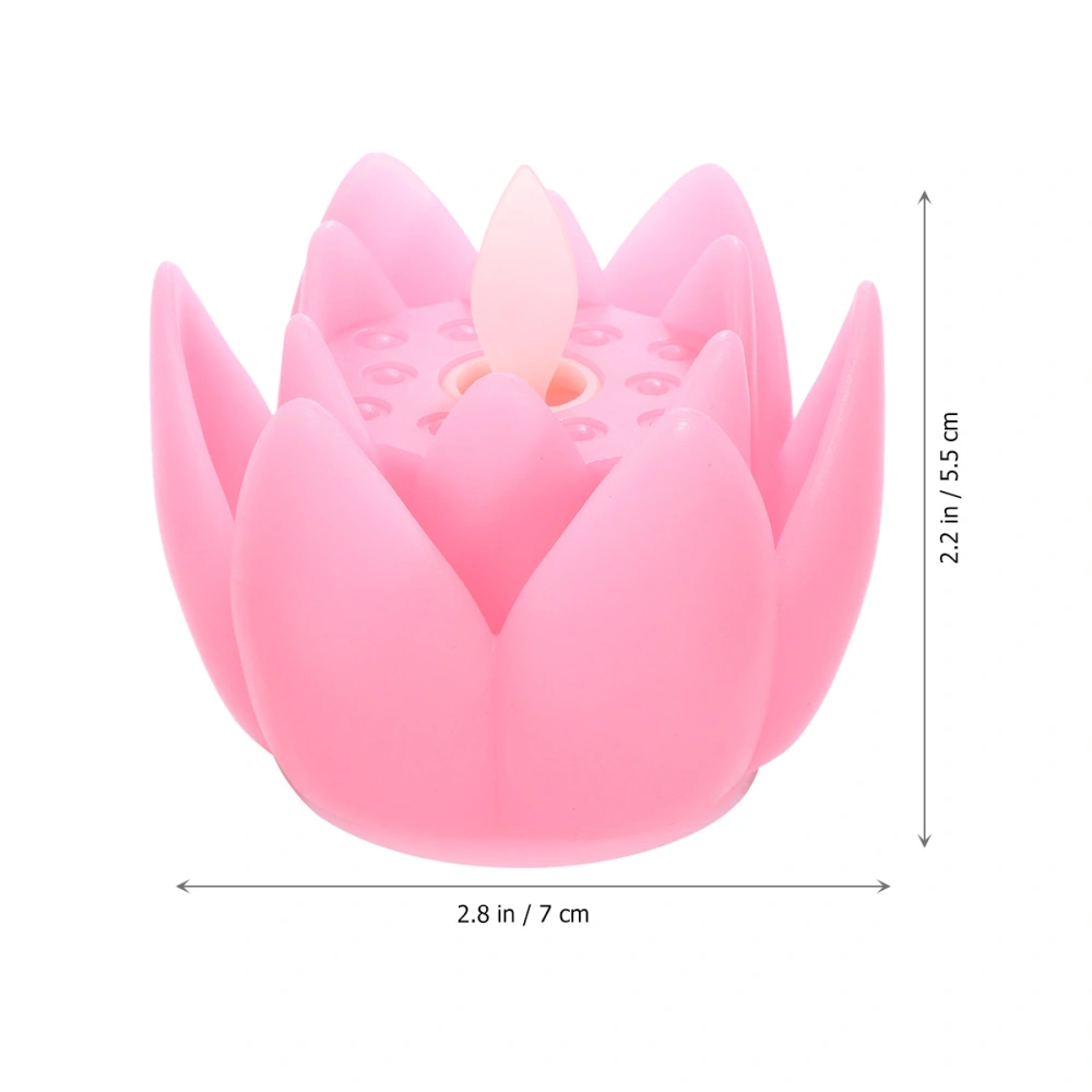 2 Pcs Flameless LED Candle Simulation Lotus Shaped Candle Realistic Dancing LED Candle Flower Decorative Light - with Batteries (Yellow+Pink)