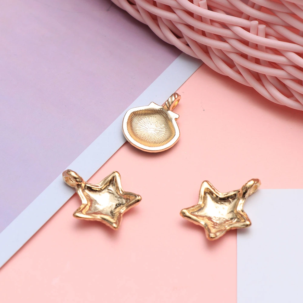 20PCS Alloy Pendant Charms Color Pendants DIY Jewelry Making Accessory for Necklace Bracelet (Scallop, Sea Star)