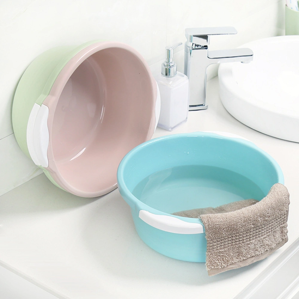 2pcs Home Bathroom Wash Basin Plastic Wash Basin Home Foot Basin Household Simple Basin (Large Size Sky-blue)