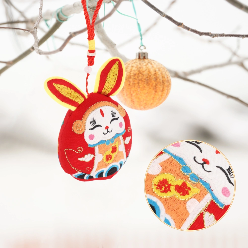 Plush Rabbit Toy Tabletop Rabbit Doll Decor Hanging Rabbit Pendant for 2023 New Year