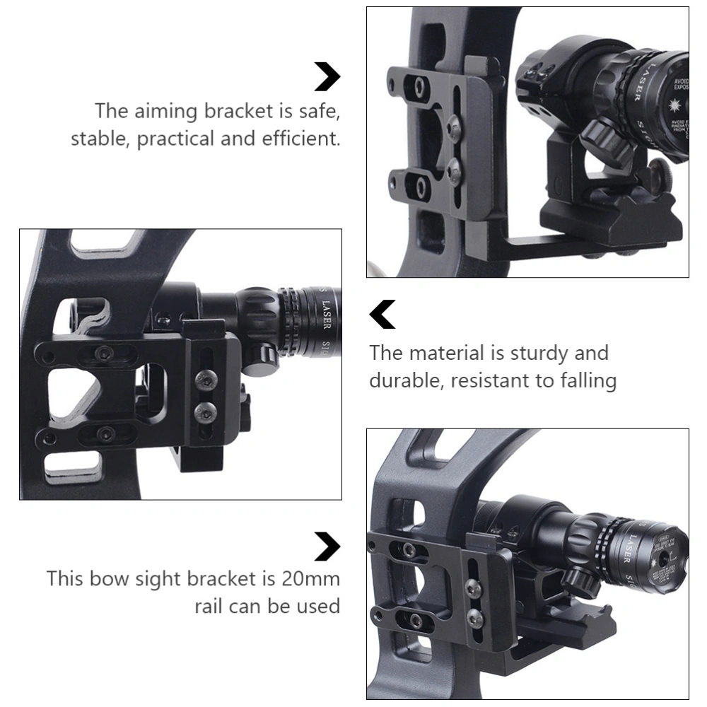 1 Set Aluminum Alloy Bow Sight with 20mm Rail Bracket Bow Sight Scope Bracket