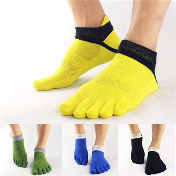 New Mens 5 Finger Five Toe Socks v/Sports Socks Breathable Grid cotton socks-N2