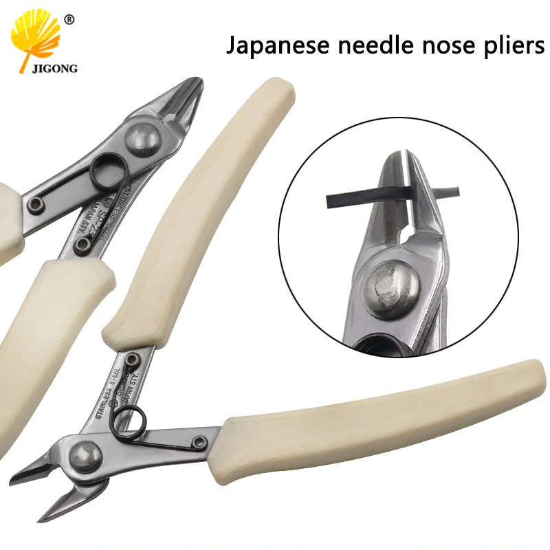 New Japanese style ruyi pliers stainless steel pointed nose pliers water mouth pliers White handle diagonal wire cutter pliers