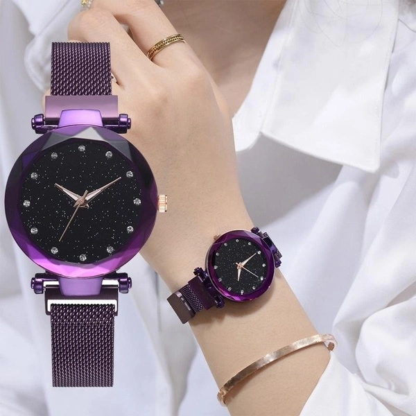 Luxury Starry Sky Watches Women Bracelet Rhinestones Quartz Watch Ladies Thin Steel Magnetic Buckle Wristwatch