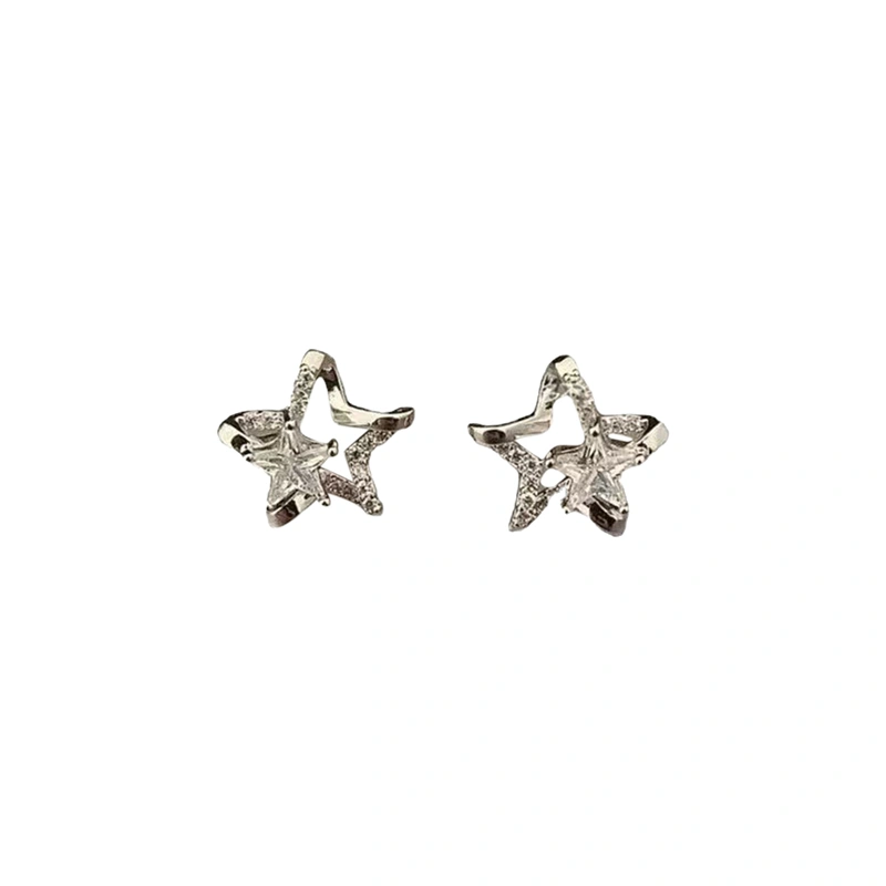 Women Star Earrings Dainty Star Stud Earrings Crystal Earrings