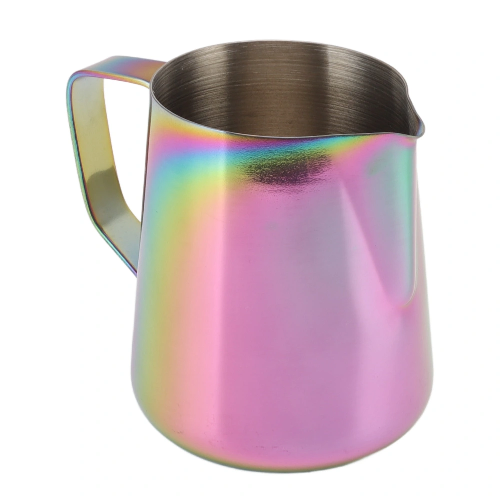 Milk Frothing Pitcher Stainless Steel Milk Jug Coffee Frothing Pitcher for Milk Tea Shop Cafe 550ML Seven Color