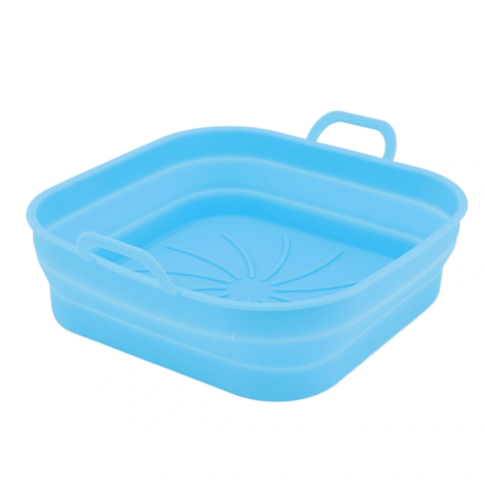 20.5cm Fryer Liners Square Folding Dishwasher Safe Silicone Fryer Pot Basket For Replacement Kitchen Blue