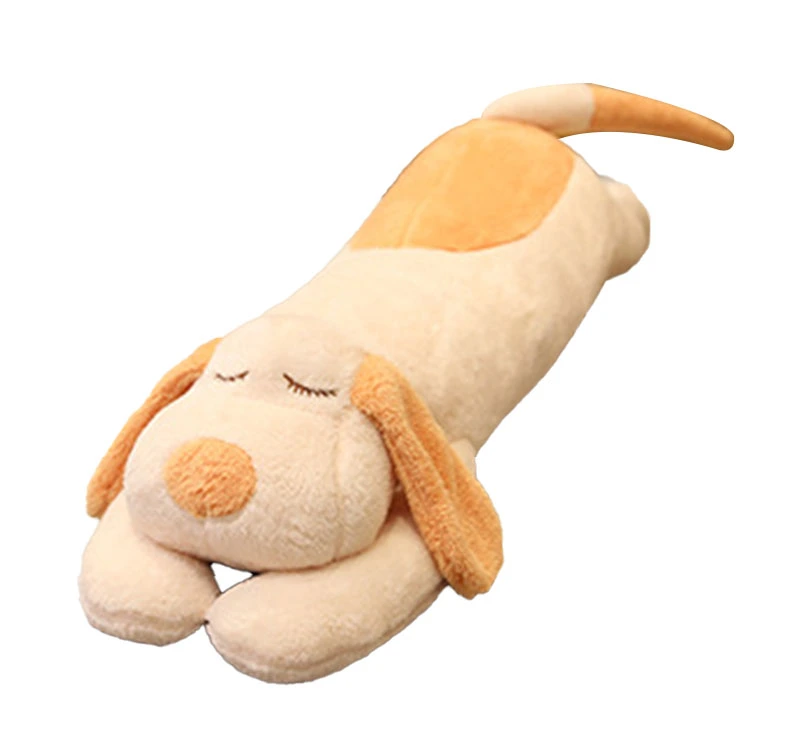 Dog Plush Toy Unisex PP Cotton Comfortable Cotton Wool Cute Long Pillow for Home Beige 60cm/23.6in