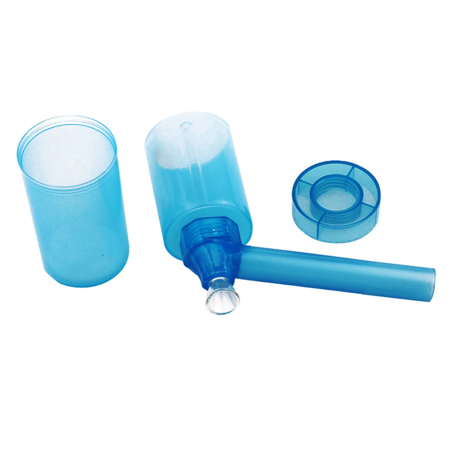 124mm Detachable Water Pipe Smoking Puff Pipe Tube Plastic Tobacco Pipe Cylinder Blue