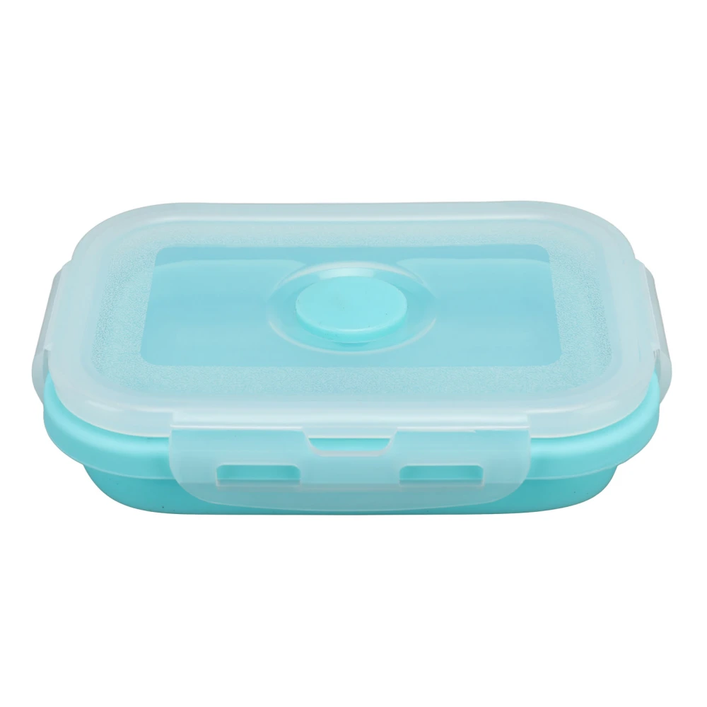 Collapsible Silicone Food Storage Container High Temperature Resistant Microwave Safe Lunch Box Environmental Friendly Bento Box 800ml Blue