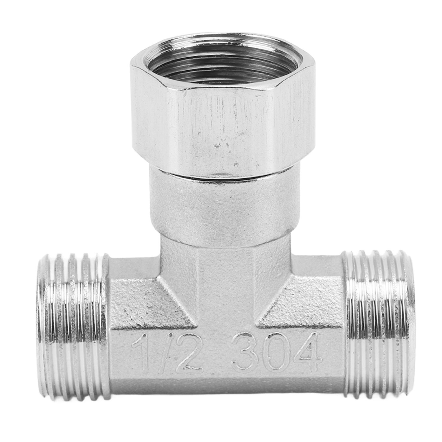 Pipe Fitting 3 Way Tee 304 Stainless Steel Hose Connector Pipeline Adapter G1/2 for Water Air Middle Female Thread