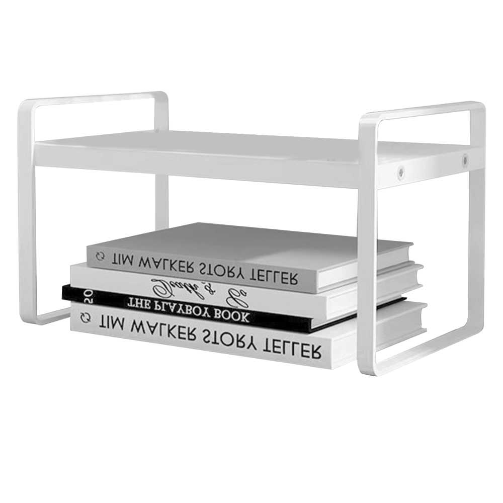 Desktop Bookshelf Organizer Desktop Organizer Office Storage Rack Warm White Simple Style