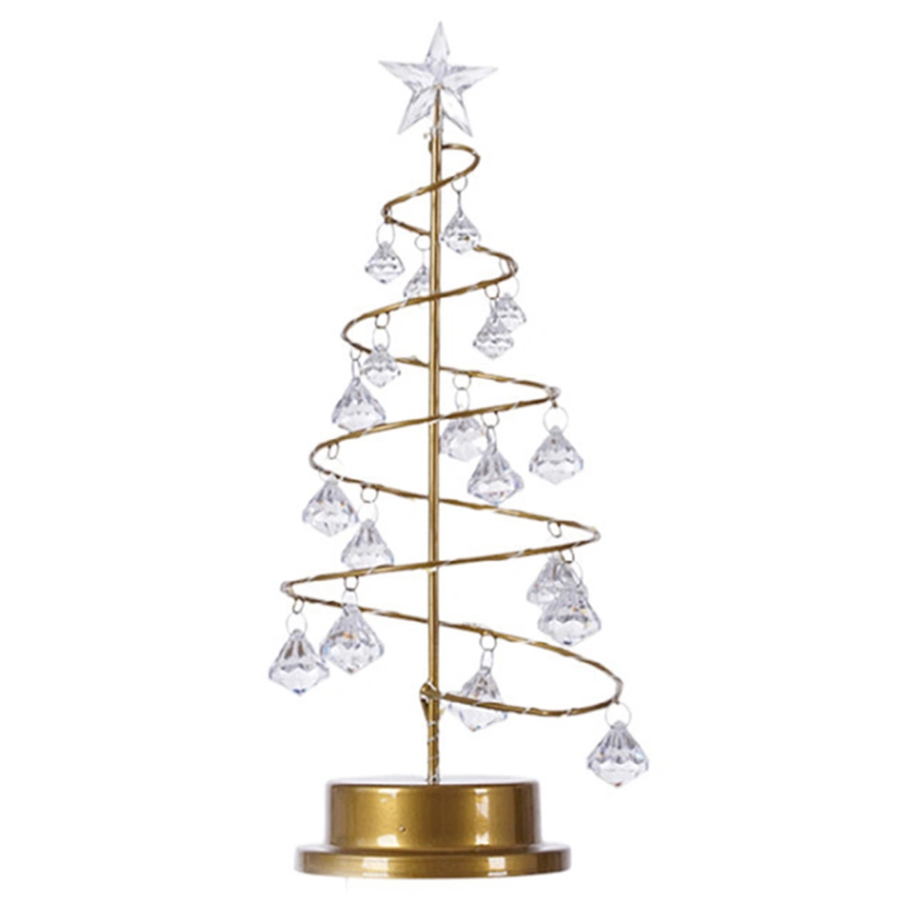 Christmas Crystal Tree Lamp Acrylic Crystal Pendant Christmas Decorative Desk Lamp for Bedroom Crystal Tree Lamp, Warm White