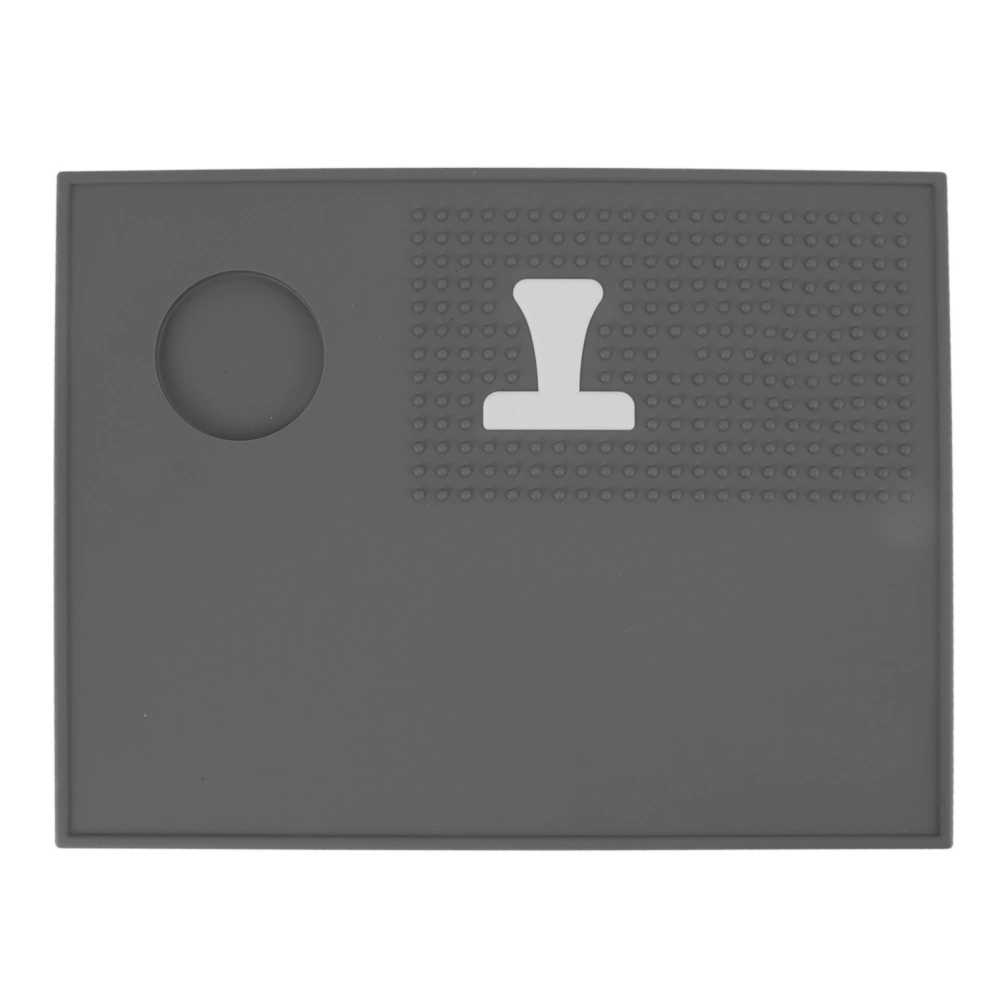 Silicone Coffee Mat Highly Flexible Portable Coffee Tampers Mat with Polished Back for Coffee Shop Kitchen Grey