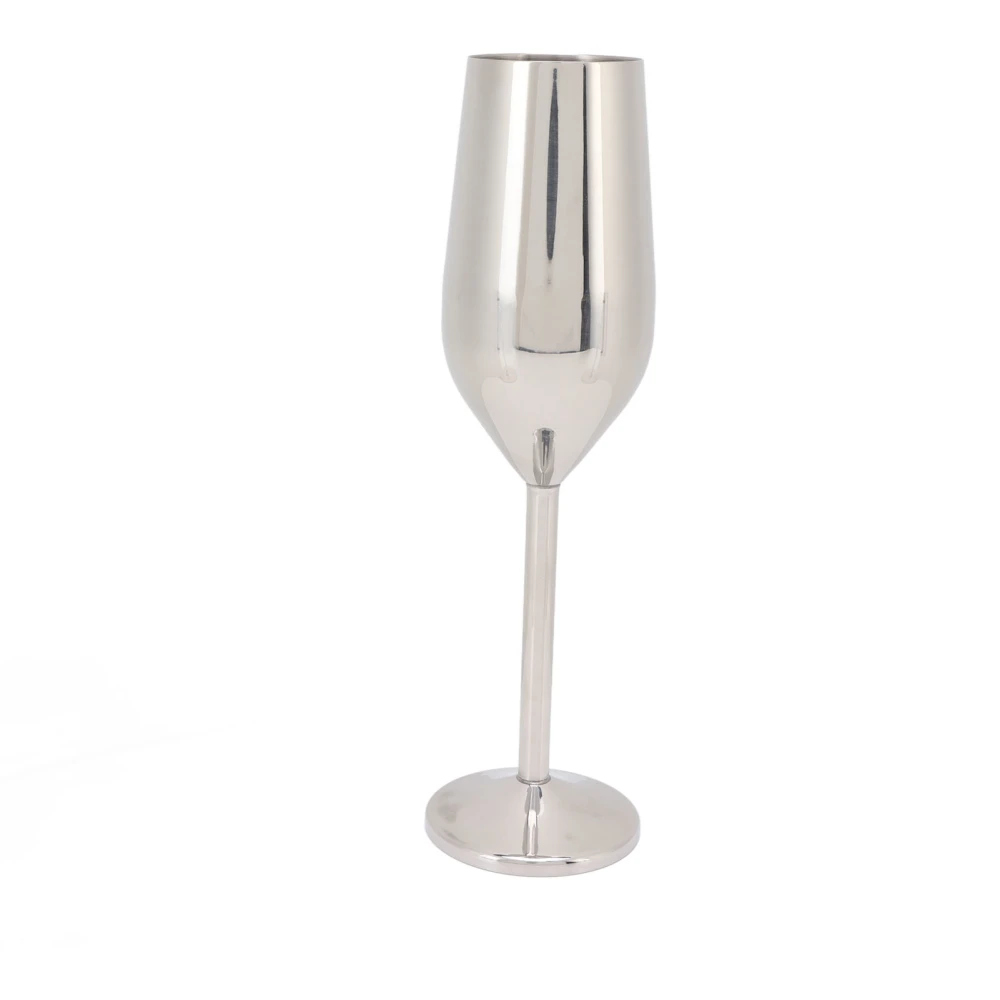 Wine Goblet Stainless Steel Beautiful Elegant Metal Champagne Goblet for Dinners Parties Silver