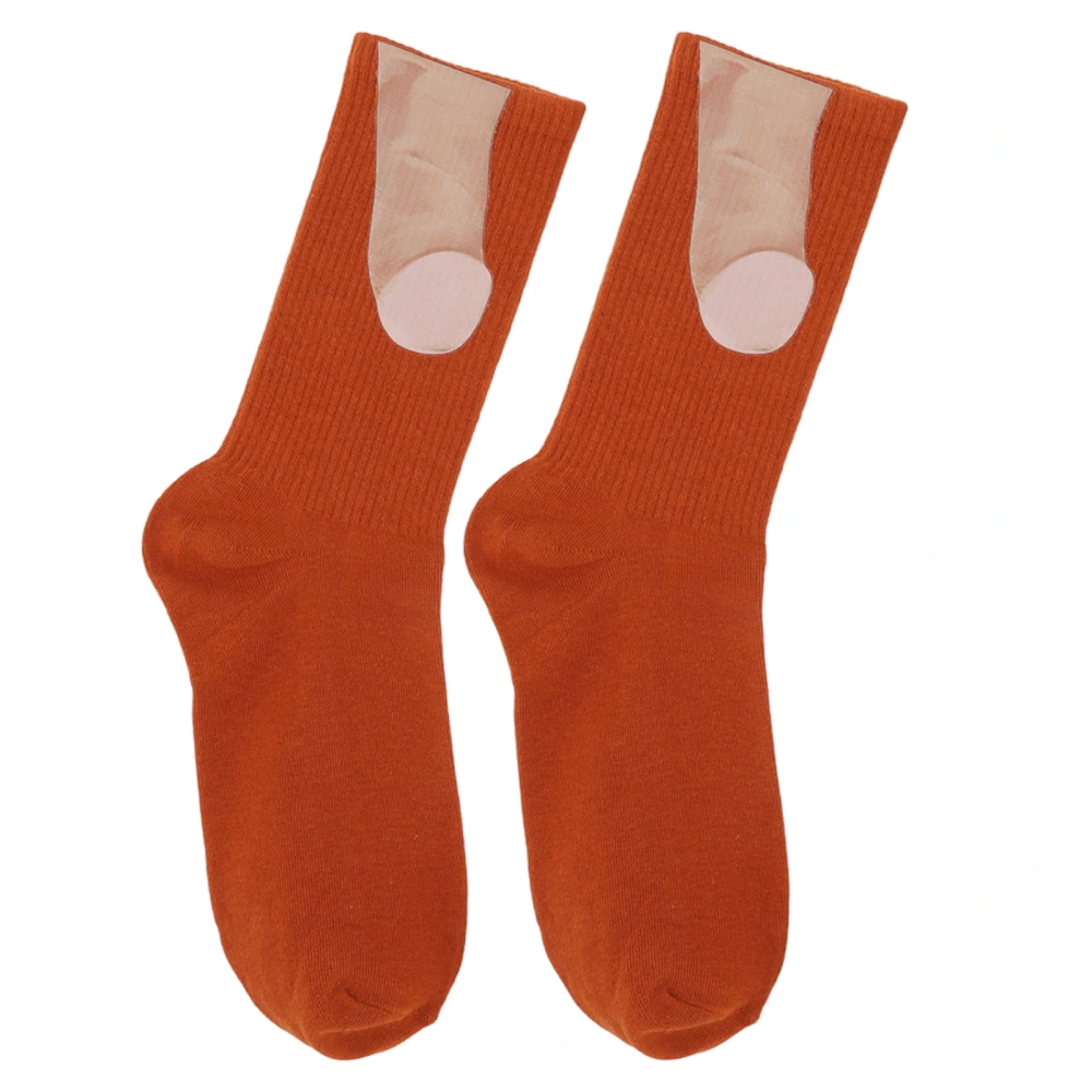 Show Off Socks Cotton Unisex Elastic Top Light Brown Casual Socks for Christmas New Year Shopping